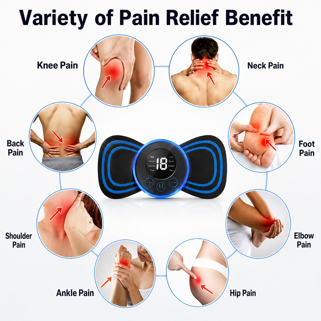 EMS Mini Body Massager | USB Rechargeable for Neck, Back & Shoulders