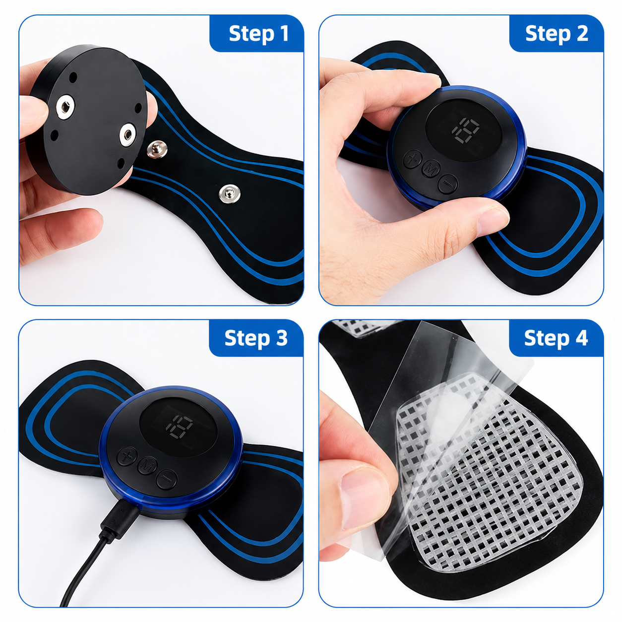EMS Mini Body Massager | USB Rechargeable for Neck, Back & Shoulders