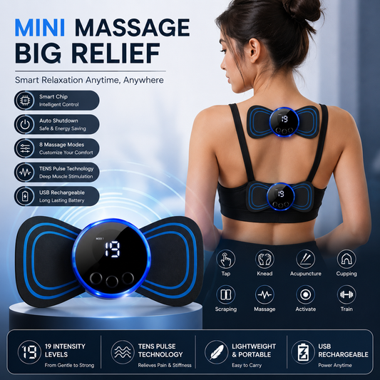 EMS Mini Body Massager | USB Rechargeable for Neck, Back & Shoulders