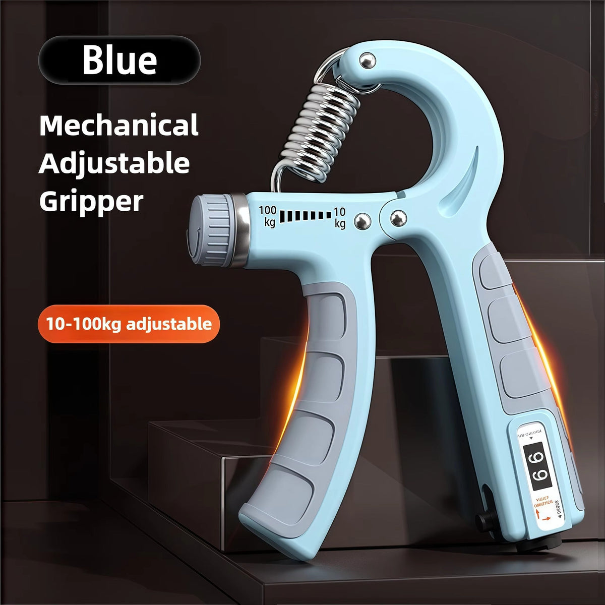 Adjustable Hand Gripper Exerciser with Counter (Random Colors)